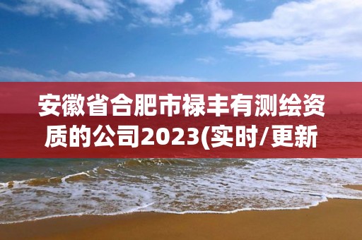 安徽省合肥市禄丰有测绘资质的公司2023(实时/更新中)