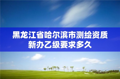 黑龙江省哈尔滨市测绘资质新办乙级要求多久