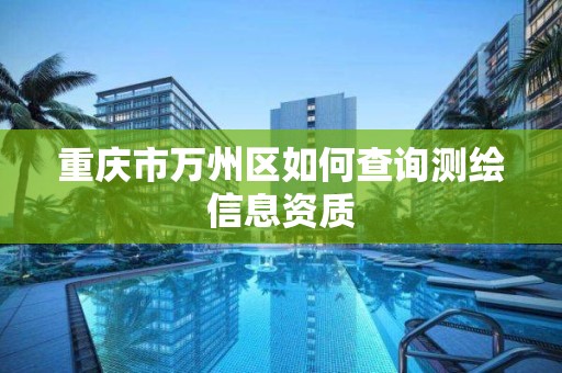 重庆市万州区如何查询测绘信息资质