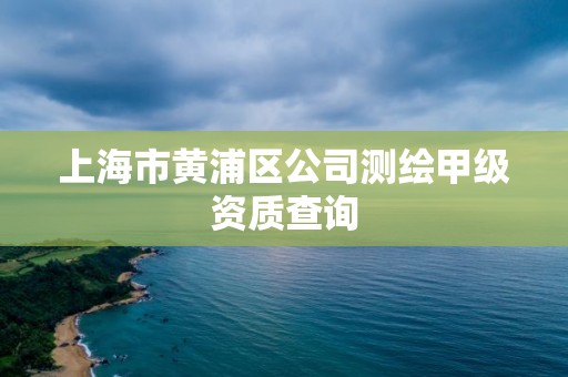 上海市黄浦区公司测绘甲级资质查询