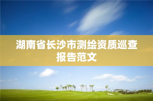 湖南省长沙市测绘资质巡查报告范文