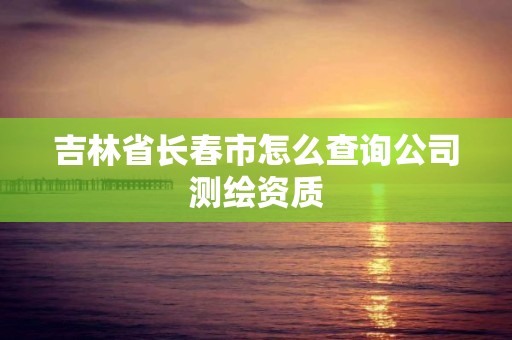 吉林省长春市怎么查询公司测绘资质