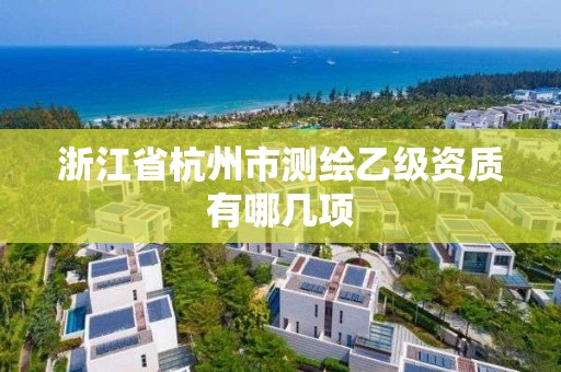 浙江省杭州市测绘乙级资质有哪几项