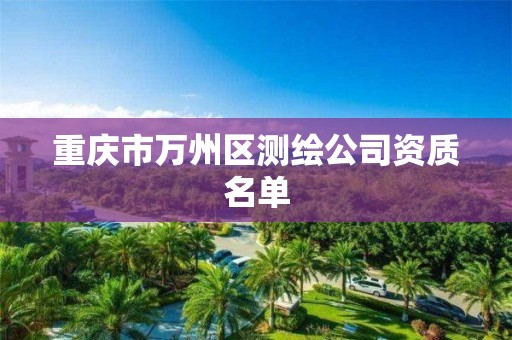 重庆市万州区测绘公司资质名单