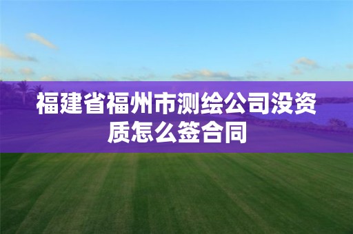 福建省福州市测绘公司没资质怎么签合同