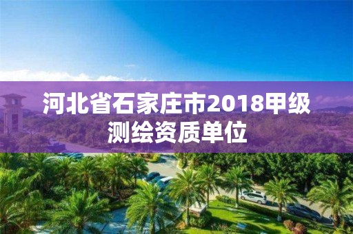 河北省石家庄市2018甲级测绘资质单位