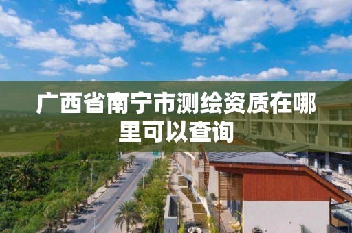 广西省南宁市测绘资质在哪里可以查询