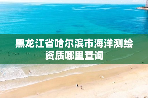 黑龙江省哈尔滨市海洋测绘资质哪里查询