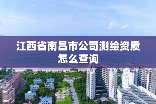 江西省南昌市公司测绘资质怎么查询