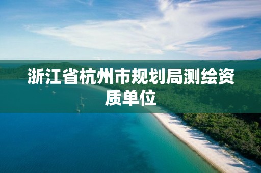 浙江省杭州市规划局测绘资质单位