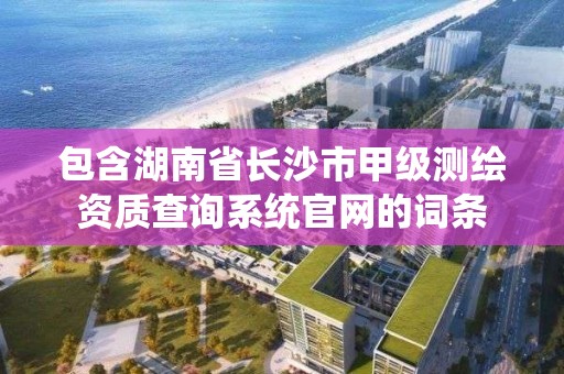 包含湖南省长沙市甲级测绘资质查询系统官网的词条