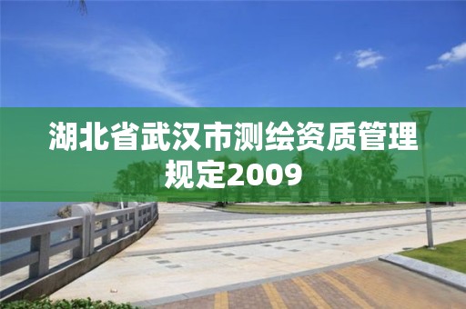 湖北省武汉市测绘资质管理规定2009