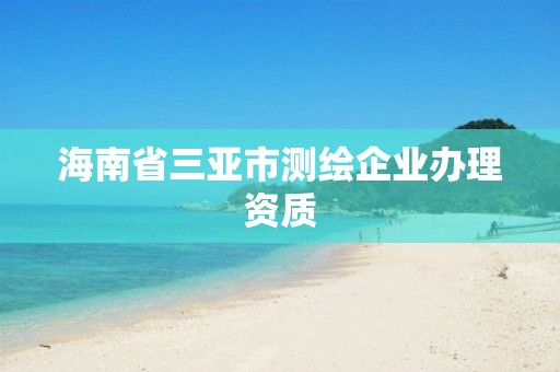 海南省三亚市测绘企业办理资质