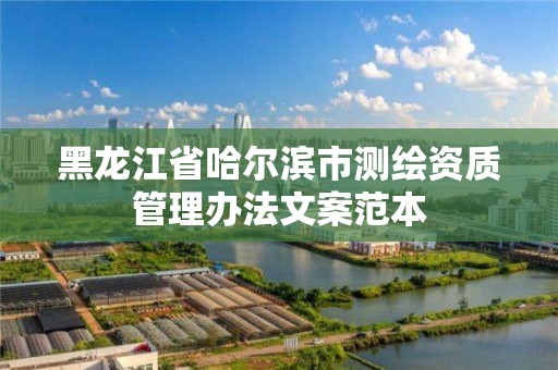 黑龙江省哈尔滨市测绘资质管理办法文案范本