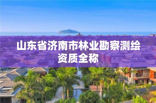 山东省济南市林业勘察测绘资质全称