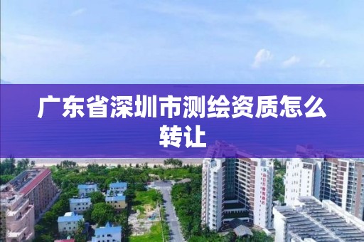 广东省深圳市测绘资质怎么转让