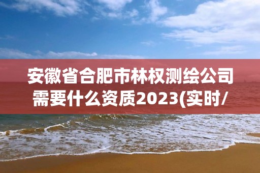 安徽省合肥市林权测绘公司需要什么资质2023(实时/更新中)