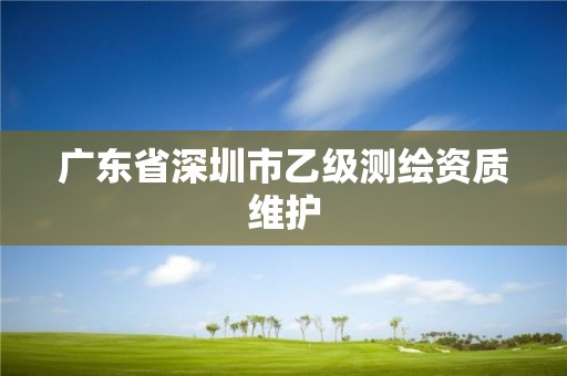 广东省深圳市乙级测绘资质维护