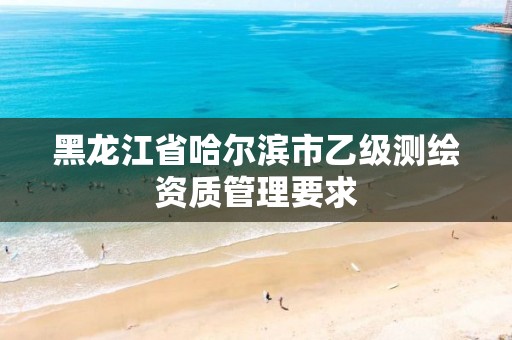 黑龙江省哈尔滨市乙级测绘资质管理要求