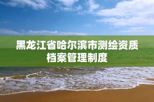 黑龙江省哈尔滨市测绘资质档案管理制度