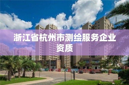 浙江省杭州市测绘服务企业资质