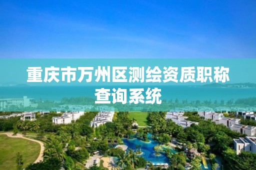 重庆市万州区测绘资质职称查询系统