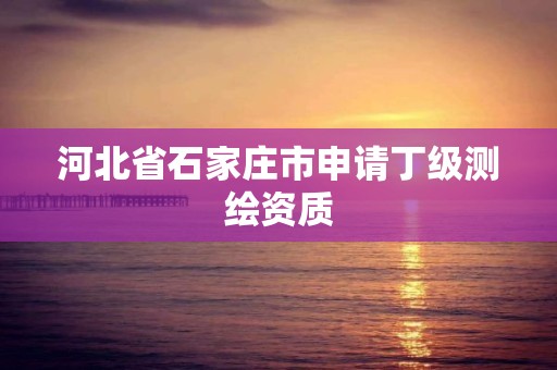 河北省石家庄市申请丁级测绘资质