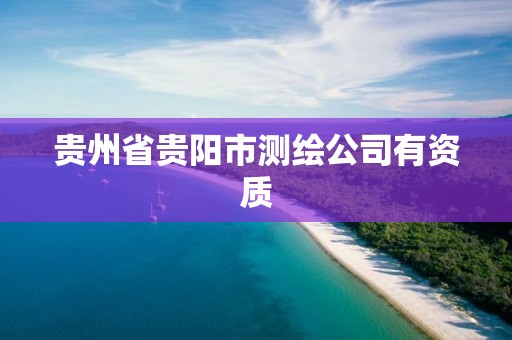 贵州省贵阳市测绘公司有资质