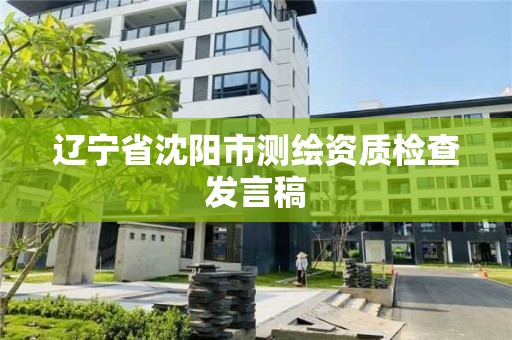 辽宁省沈阳市测绘资质检查发言稿