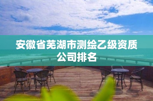 安徽省芜湖市测绘乙级资质公司排名