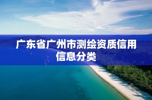 广东省广州市测绘资质信用信息分类