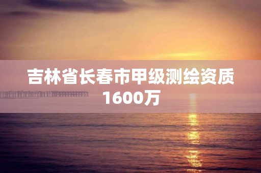 吉林省长春市甲级测绘资质1600万