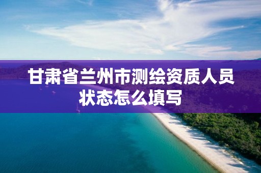 甘肃省兰州市测绘资质人员状态怎么填写