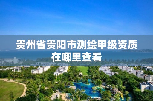 贵州省贵阳市测绘甲级资质在哪里查看