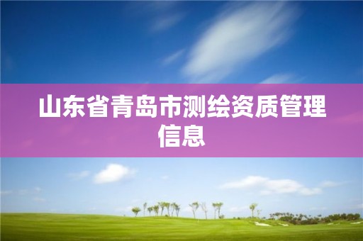 山东省青岛市测绘资质管理信息