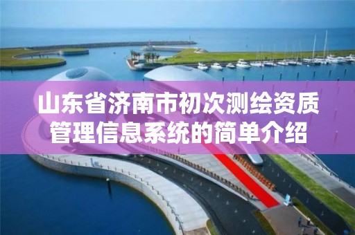 山东省济南市初次测绘资质管理信息系统的简单介绍