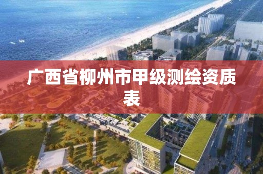 广西省柳州市甲级测绘资质表