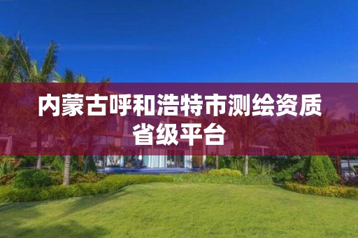 内蒙古呼和浩特市测绘资质省级平台