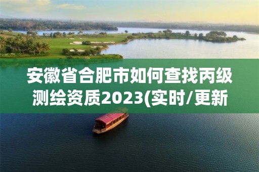 安徽省合肥市如何查找丙级测绘资质2023(实时/更新中)