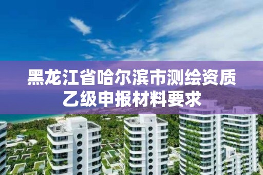 黑龙江省哈尔滨市测绘资质乙级申报材料要求