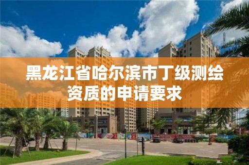 黑龙江省哈尔滨市丁级测绘资质的申请要求