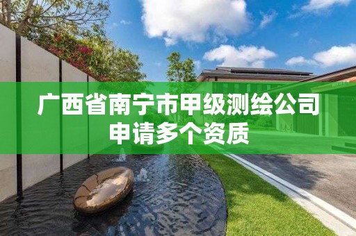 广西省南宁市甲级测绘公司申请多个资质