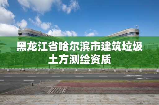 黑龙江省哈尔滨市建筑垃圾土方测绘资质