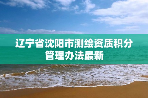 辽宁省沈阳市测绘资质积分管理办法最新