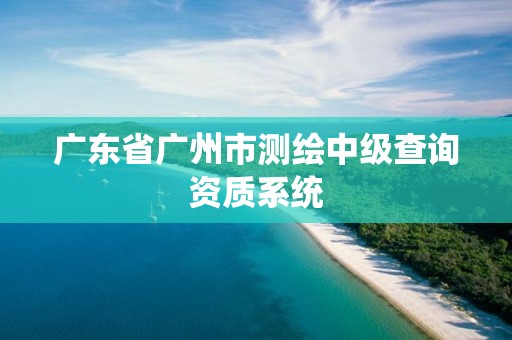 广东省广州市测绘中级查询资质系统