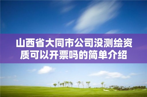 山西省大同市公司没测绘资质可以开票吗的简单介绍