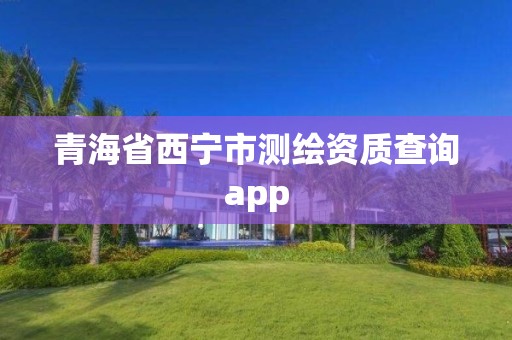 青海省西宁市测绘资质查询app