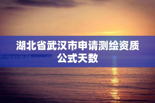 湖北省武汉市申请测绘资质公式天数