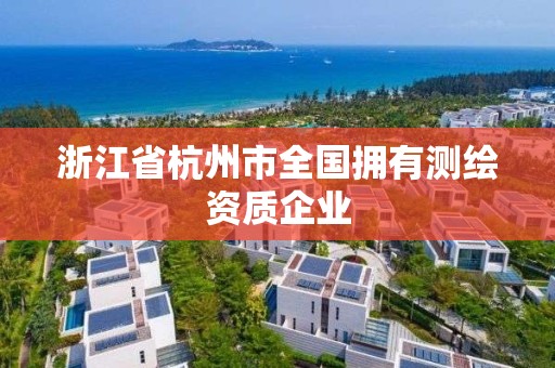 浙江省杭州市全国拥有测绘资质企业