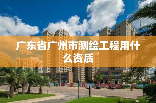 广东省广州市测绘工程用什么资质